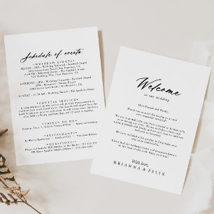 Chic Calligraphy Elegant Wedding Welcome Letter