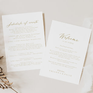Chic Calligraphy Gold Wedding Welcome Letter