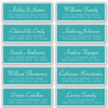Chic Calligraphy Green Guest Address Labels<br><div class="desc">Easy to personalise, names and addresses / individual wedding address label stickers for guests. These chic, modern and simple wedding guest address labels feature your guest names in white elegant handwritten script calligraphy and modern typography on a viridian green background. Simply add your individual wedding guest names and address. Exclusively...</div>