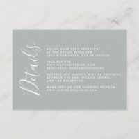 Chic Calligraphy Grey Wedding Details