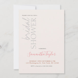 Chic Calligraphy Minimalist Bridal Shower Invitation