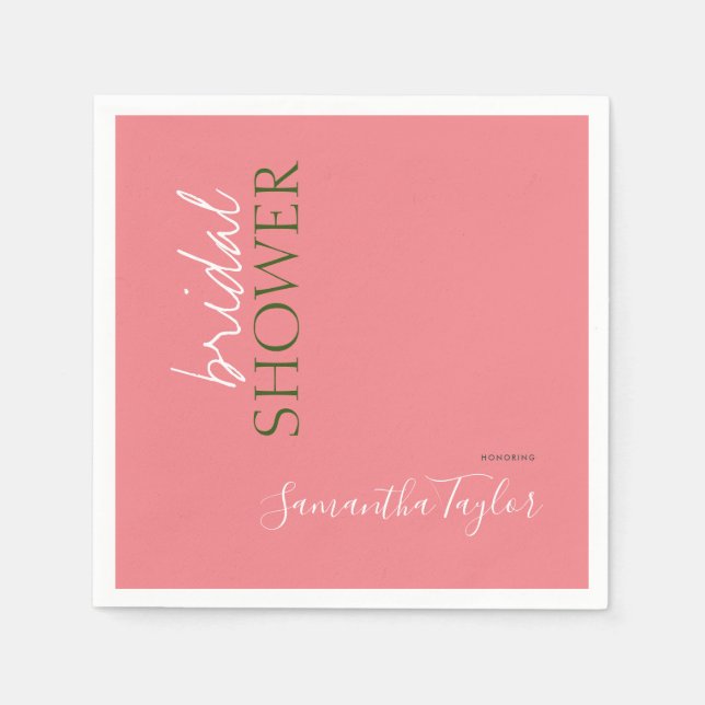 Chic Calligraphy Minimalist Bridal Shower Napkin (Front)