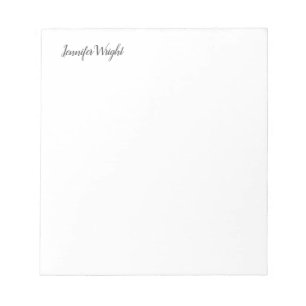 Chic calligraphy minimalist custom name notepad