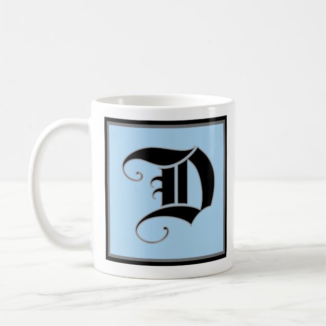 Chic Calligraphy Monogram Letter D Coffee Mug (Left)