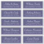 Chic Calligraphy Navy Blue Guest Address Labels<br><div class="desc">Easy to personalise, names and addresses / individual wedding address label stickers for guests. These chic, modern and simple wedding guest address labels feature your guest names in white elegant handwritten script calligraphy and modern typography on a navy blue background. Simply add your individual wedding guest names and address. Exclusively...</div>