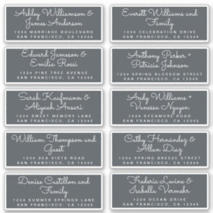 Chic Calligraphy Off-Black Guest Address Labels