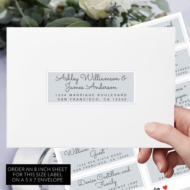 Chic Calligraphy Pastel Blue Guest Address Labels (Creator Uploaded)