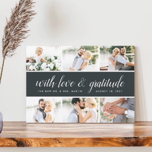 Chic Calligraphy   Photo Collage Wedding Thank You