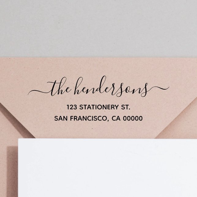 Chic Calligraphy Return Address Self-inking Stamp (Creator Uploaded)