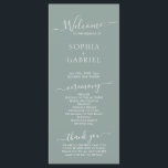 Chic Calligraphy Sage Green Wedding Ceremony Program<br><div class="desc">Elegant Chic Minimalist Sage Green wedding program is perfect for a modern minimal wedding. All the wedding ceremony information and the wedding party's name listed on this program. Design featuring cursive hand lettered typography/calligraphy on sage green or dusty green colour background with a simple clean look. Including the name of...</div>