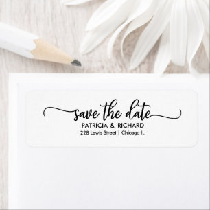 Chic Calligraphy Save The Date Return Address Return Address Label