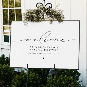 Chic Calligraphy Script Bridal Shower Welcome Poster