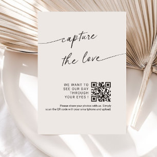 Chic Calligraphy Script Capture The Love QR code  Enclosure Card