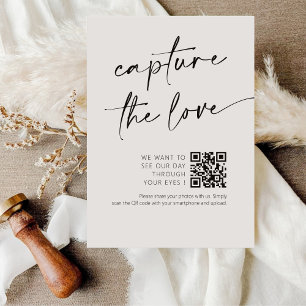 Chic Calligraphy Script Capture The Love QR code  Enclosure Card