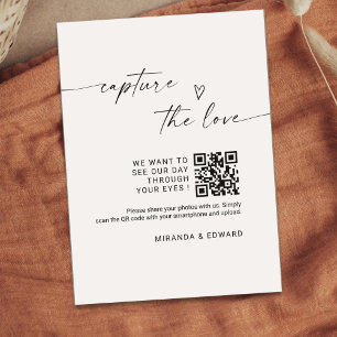 Chic Calligraphy Script Capture The Love QR code  Enclosure Card