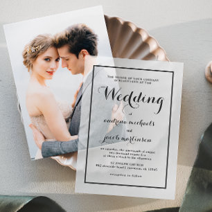 Chic Calligraphy Script Classic Wedding Vellum Invitations