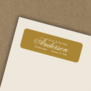 Chic Calligraphy Script Gold Return Address Label