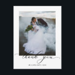 Chic Calligraphy Script Wedding Photo Thank You Postcard<br><div class="desc">Modern and elegant design printed Trendy Chic Calligraphy Script Wedding Photo Thank You Postcard that can be customised with your text. Please click the "Customise it" button and use our design tool to modify this template. Check out the Graphic Art Design store for other products that match this design!</div>