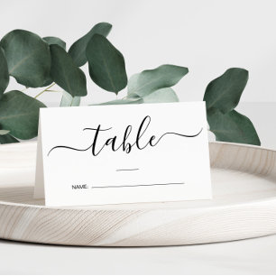 Chic Calligraphy Script Wedding Table Number Place Card