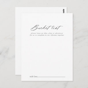 Chic Calligraphy Silver Wedding Bucket List Cards