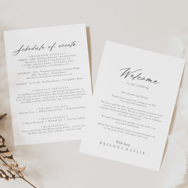 Chic Calligraphy Silver Wedding Welcome Letter (Creator Uploaded)