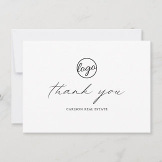 Chic Calligraphy Simple Elegant Business Thank You Card