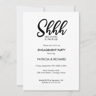 Chic Calligraphy Surprise Engagement Party Invitation