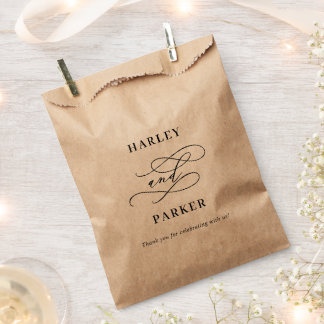 Chic Calligraphy Wedding Favor Bags Treat Bags