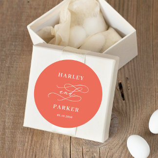 Chic Calligraphy Wedding Favour Stickers