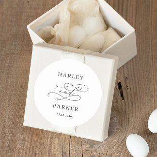 Chic Calligraphy Wedding Favour Stickers