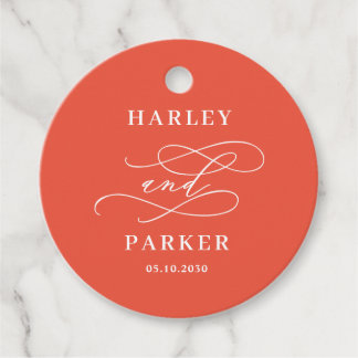 Chic Calligraphy Wedding Favour Tags