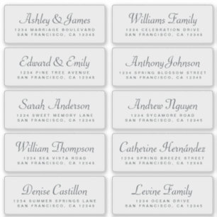 Chic Calligraphy Wedding Guest Address Labels