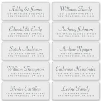 Chic Calligraphy Wedding Guest Address Labels