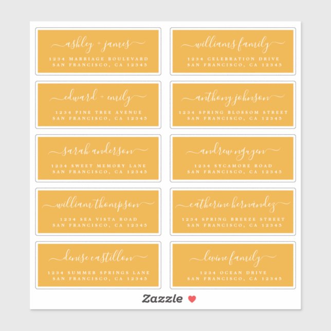 Chic Calligraphy Wedding Guest Address Labels (Sheet)