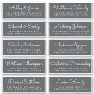 Chic Calligraphy Wedding Guest Address Labels