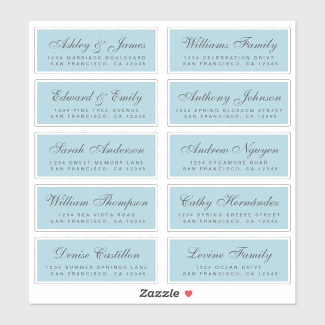 Chic Calligraphy Wedding Guest Address Labels (Sheet)
