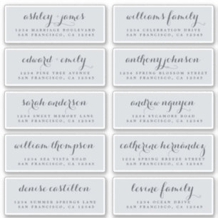 Chic Calligraphy Wedding Guest Address Labels