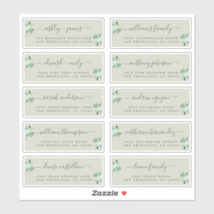 Chic Calligraphy Wedding Guest Address Labels