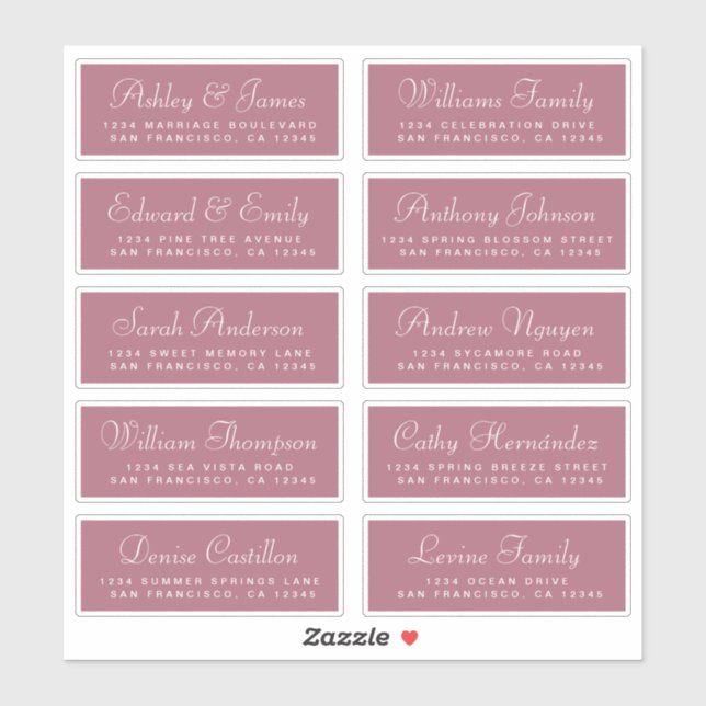 Chic Calligraphy Wedding Guest Address Labels (Sheet)
