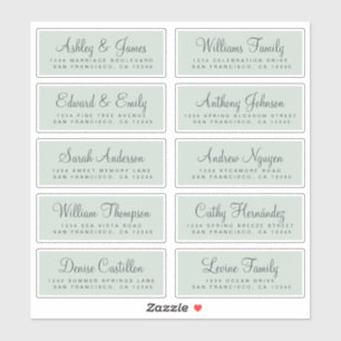 Chic Calligraphy Wedding Guest Address Labels