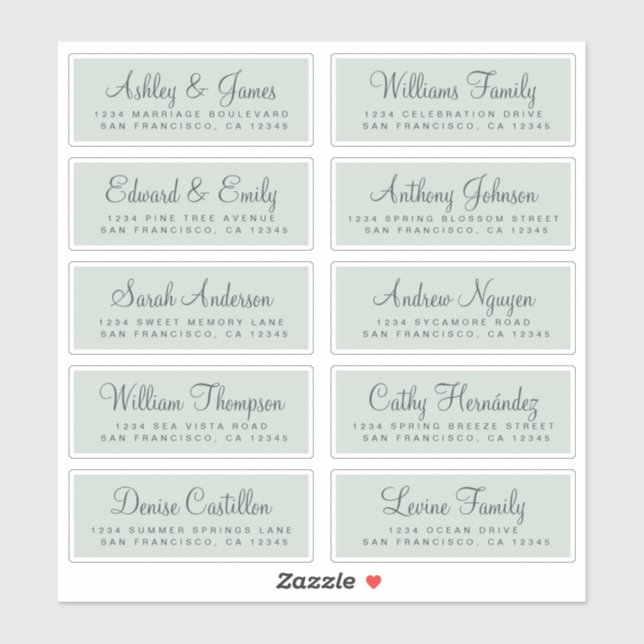 Chic Calligraphy Wedding Guest Address Labels (Sheet)