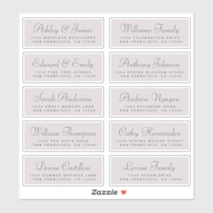 Chic Calligraphy Wedding Guest Address Labels
