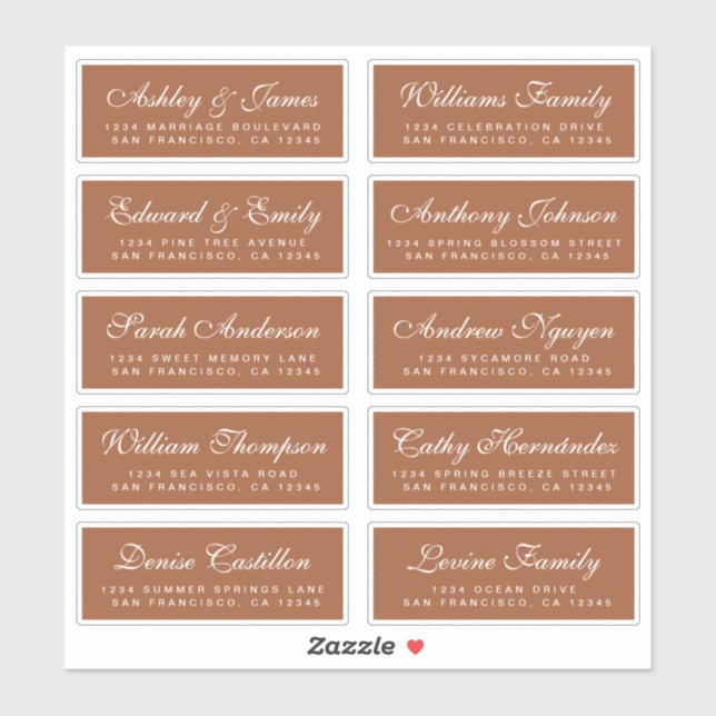 Chic Calligraphy Wedding Guest Address Labels (Sheet)