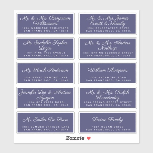 Chic Calligraphy Wedding Guest Address Labels (Sheet)