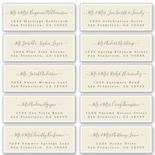 Chic Calligraphy Wedding Guest Address Labels