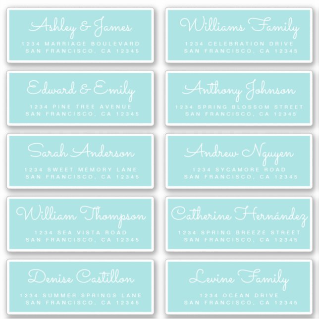 Chic Calligraphy Wedding Guest Address Labels (Front)