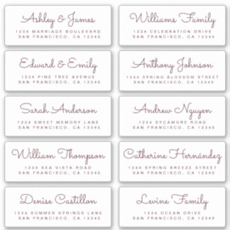 Chic Calligraphy Wedding Guest Address Labels