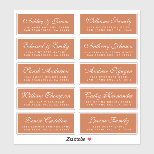 Chic Calligraphy Wedding Guest Address Labels (Sheet)