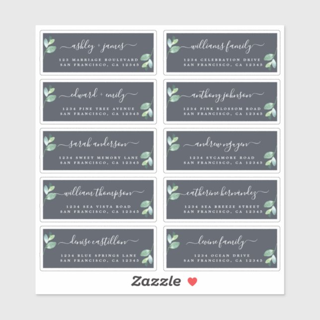 Chic Calligraphy Wedding Guest Address Labels (Sheet)