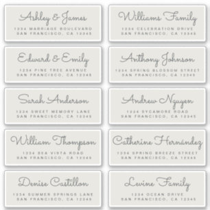 Chic Calligraphy Wedding Guest Address Labels